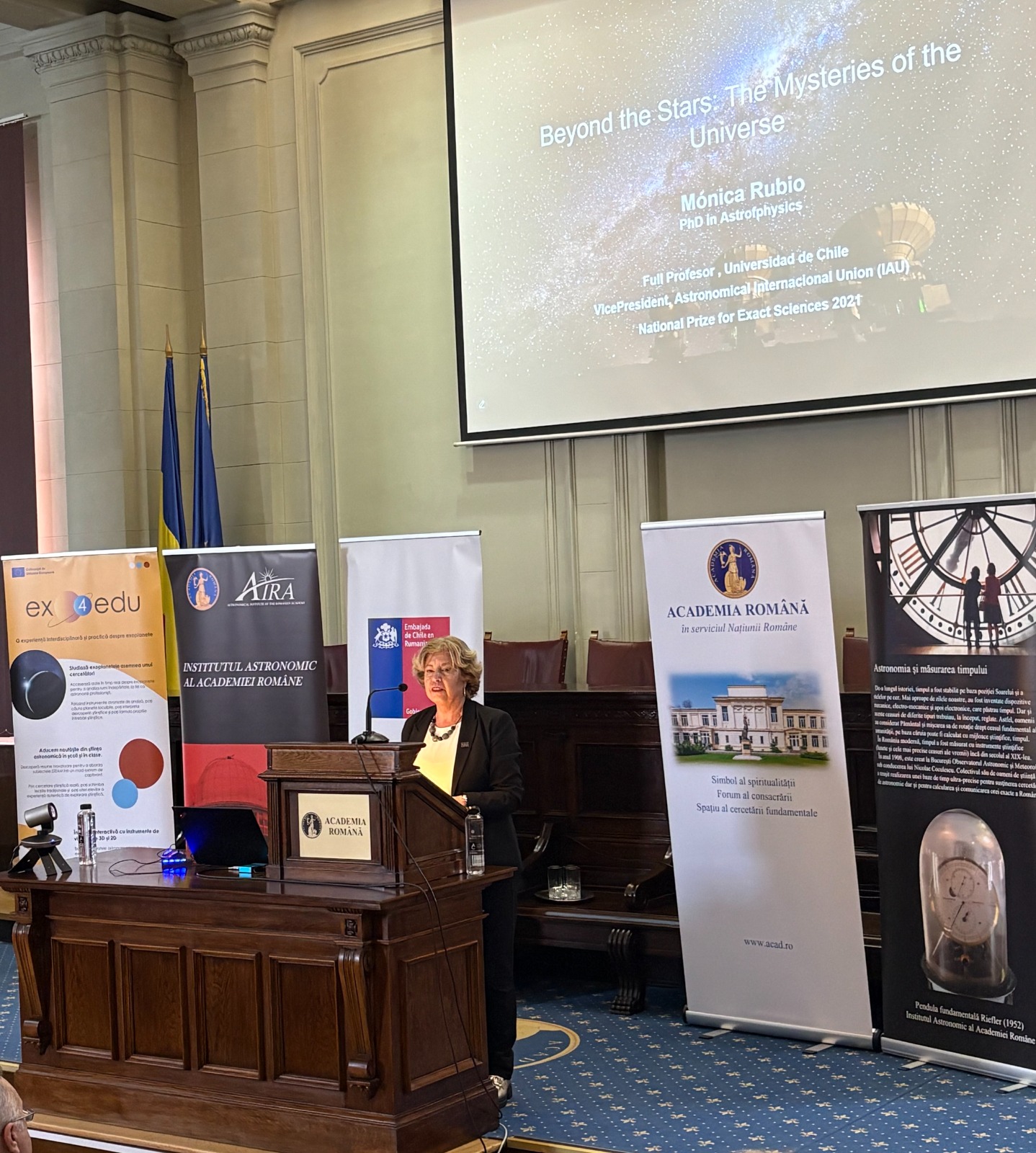 Monica Rubio, vicepreședinta Uniunii Astronomice Internaționale, Forumul astronomic, Academia Română (https://acad.ro/evenimente/evenimente/2025/36_ForumAstronomic.html)