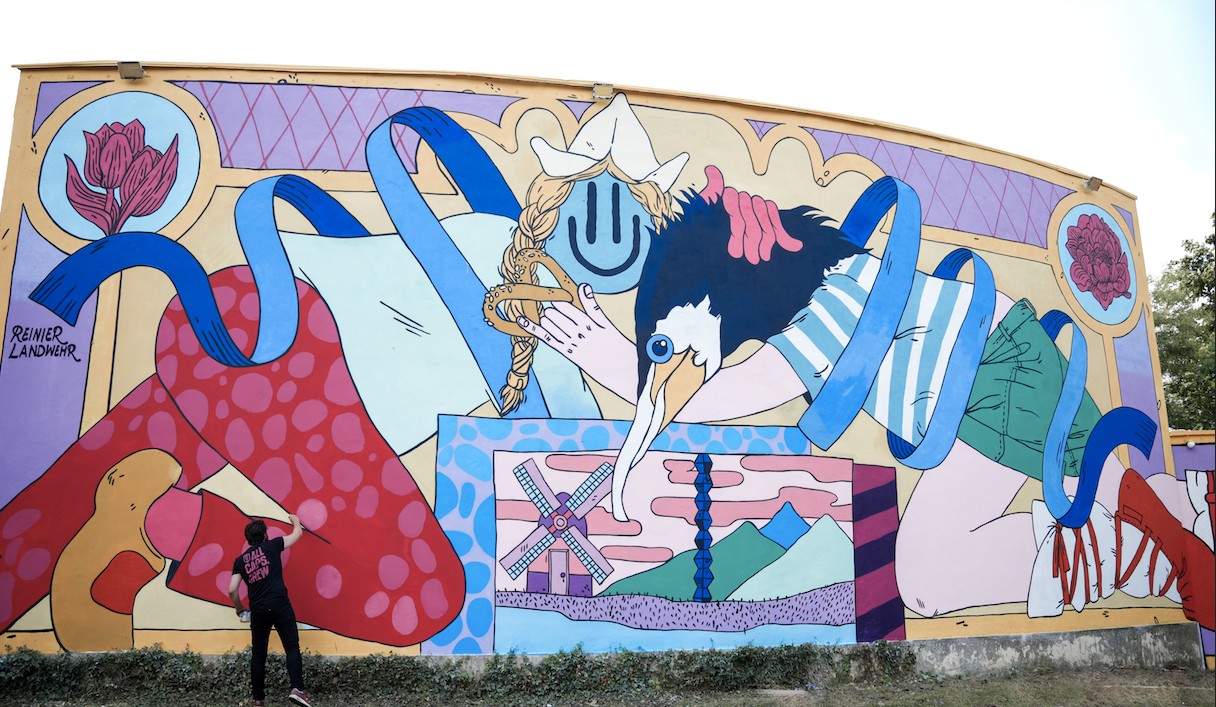 Pictură murală realizată de Reinier Landwehr și Meri The Zu